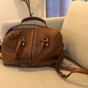 Michael Kors camel colored satchel w/ crossbody